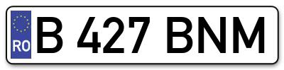 Placuta inmatriculare numar auto  B-427-BNM, B 427 BNM, B427BNM