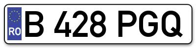 Placuta inmatriculare numar auto  B-428-PGQ, B 428 PGQ, B428PGQ