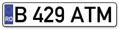 Placuta inmatriculare numar auto  B-429-ATM, B 429 ATM, B429ATM