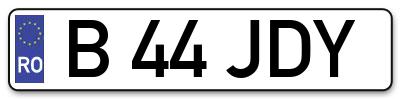 Placuta inmatriculare numar auto  B-44-JDY, B 44 JDY, B44JDY