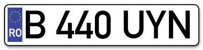 Placuta inmatriculare numar auto  B-440-UYN, B 440 UYN, B440UYN