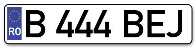 Placuta inmatriculare numar auto  B-444-BEJ, B 444 BEJ, B444BEJ