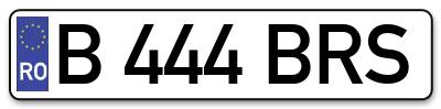 Placuta inmatriculare numar auto  B-444-BRS, B 444 BRS, B444BRS