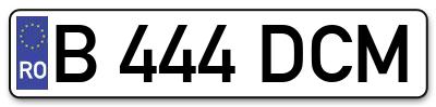 Placuta inmatriculare numar auto  B-444-DCM, B 444 DCM, B444DCM