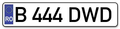 Placuta inmatriculare numar auto  B-444-DWD, B 444 DWD, B444DWD