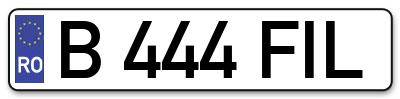 Placuta inmatriculare numar auto  B-444-FIL, B 444 FIL, B444FIL