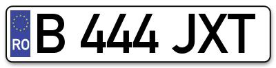 Placuta inmatriculare numar auto  B-444-JXT, B 444 JXT, B444JXT
