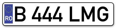Placuta inmatriculare numar auto  B-444-LMG, B 444 LMG, B444LMG