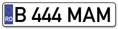 Placuta inmatriculare numar auto  B-444-MAM, B 444 MAM, B444MAM