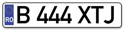 Placuta inmatriculare numar auto  B-444-XTJ, B 444 XTJ, B444XTJ