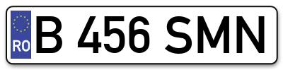 Placuta inmatriculare numar auto  B-456-SMN, B 456 SMN, B456SMN