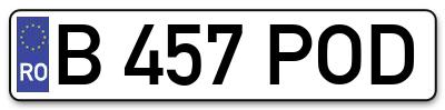 Placuta inmatriculare numar auto  B-457-POD, B 457 POD, B457POD