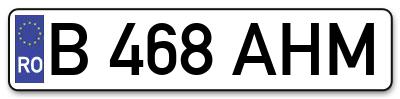 Placuta inmatriculare numar auto  B-468-AHM, B 468 AHM, B468AHM