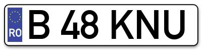 Placuta inmatriculare numar auto  B-48-KNU, B 48 KNU, B48KNU