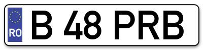 Placuta inmatriculare numar auto  B-48-PRB, B 48 PRB, B48PRB