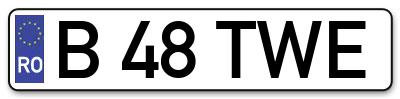 Placuta inmatriculare numar auto  B-48-TWE, B 48 TWE, B48TWE