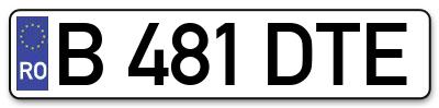 Placuta inmatriculare numar auto  B-481-DTE, B 481 DTE, B481DTE