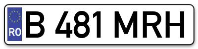 Placuta inmatriculare numar auto  B-481-MRH, B 481 MRH, B481MRH