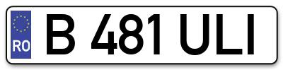 Placuta inmatriculare numar auto  B-481-ULI, B 481 ULI, B481ULI