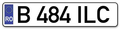 Placuta inmatriculare numar auto  B-484-ILC, B 484 ILC, B484ILC