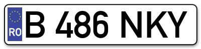 Placuta inmatriculare numar auto  B-486-NKY, B 486 NKY, B486NKY