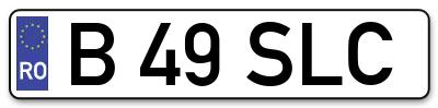 Placuta inmatriculare numar auto  B-49-SLC, B 49 SLC, B49SLC