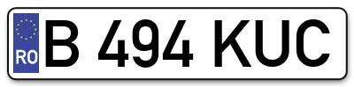 Placuta inmatriculare numar auto  B-494-KUC, B 494 KUC, B494KUC