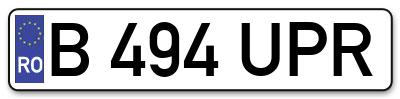 Placuta inmatriculare numar auto  B-494-UPR, B 494 UPR, B494UPR
