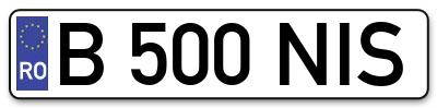 Placuta inmatriculare numar auto  B-500-NIS, B 500 NIS, B500NIS