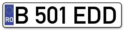 Placuta inmatriculare numar auto  B-501-EDD, B 501 EDD, B501EDD