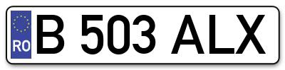 Placuta inmatriculare numar auto  B-503-ALX, B 503 ALX, B503ALX