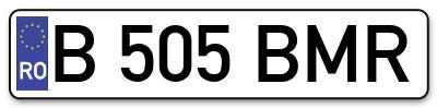 Placuta inmatriculare numar auto  B-505-BMR, B 505 BMR, B505BMR