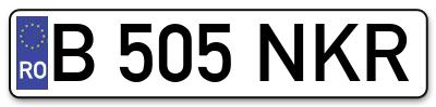 Placuta inmatriculare numar auto  B-505-NKR, B 505 NKR, B505NKR