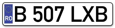 Placuta inmatriculare numar auto  B-507-LXB, B 507 LXB, B507LXB