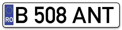 Placuta inmatriculare numar auto  B-508-ANT, B 508 ANT, B508ANT