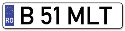 Placuta inmatriculare numar auto  B-51-MLT, B 51 MLT, B51MLT