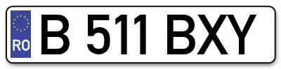 Placuta inmatriculare numar auto  B-511-BXY, B 511 BXY, B511BXY