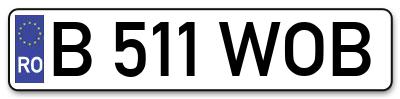 Placuta inmatriculare numar auto  B-511-WOB, B 511 WOB, B511WOB