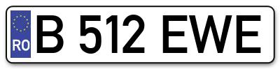 Placuta inmatriculare numar auto  B-512-EWE, B 512 EWE, B512EWE