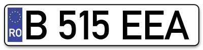 Placuta inmatriculare numar auto  B-515-EEA, B 515 EEA, B515EEA