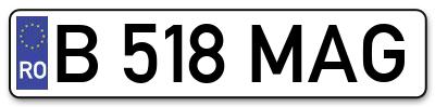 Placuta inmatriculare numar auto  B-518-MAG, B 518 MAG, B518MAG
