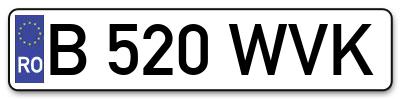 Placuta inmatriculare numar auto  B-520-WVK, B 520 WVK, B520WVK