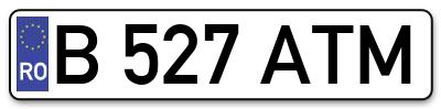 Placuta inmatriculare numar auto  B-527-ATM, B 527 ATM, B527ATM
