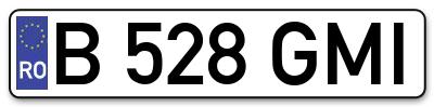 Placuta inmatriculare numar auto  B-528-GMI, B 528 GMI, B528GMI