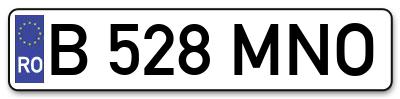 Placuta inmatriculare numar auto  B-528-MNO, B 528 MNO, B528MNO