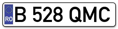 Placuta inmatriculare numar auto  B-528-QMC, B 528 QMC, B528QMC