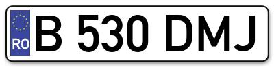 Placuta inmatriculare numar auto  B-530-DMJ, B 530 DMJ, B530DMJ