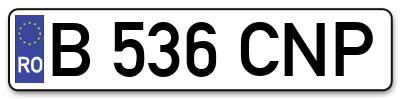 Placuta inmatriculare numar auto  B-536-CNP, B 536 CNP, B536CNP