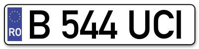 Placuta inmatriculare numar auto  B-544-UCI, B 544 UCI, B544UCI