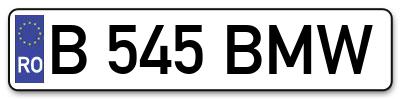Placuta inmatriculare numar auto  B-545-BMW, B 545 BMW, B545BMW